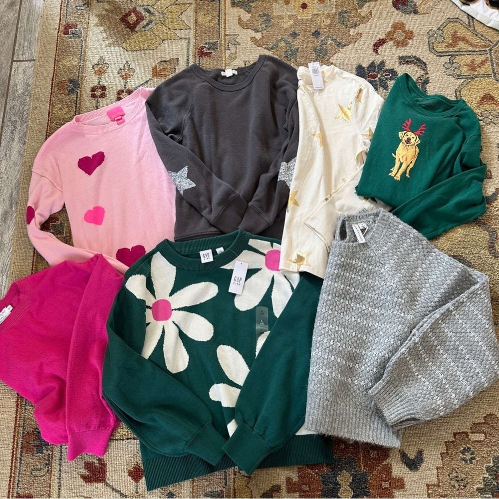 Girls Sweater Long Sleeve Assorted Brands Bundle sz L - Picture 4 of 8